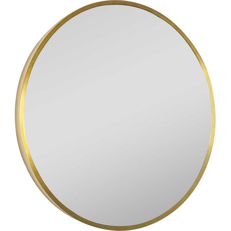 JTP Vos Bathroom Mirror 600mm Diameter Without Light - Brushed Brass (1/2)