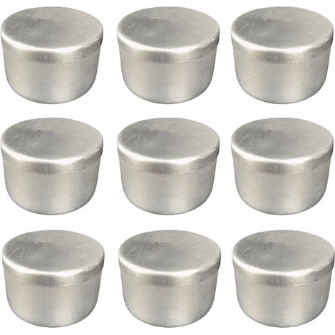 Mini pot rond d'échantillonnage de sol en aluminium, 9 pièces, avec couvercle, pour pesée en laboratoire, mesure et stockage de l'eau, 55x35mm (1/5)