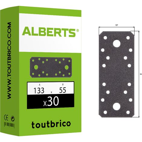 30 platines d'assemblage 133x55x2,5mm noir diamant Duravis Alberts