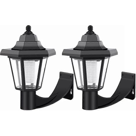 Lot de 2 lampes solaires pour terrasse, compatibles avec les poteaux de clôture, à LED, résistantes aux intempéries et alimentées à l'énergie solaire, pour patio, piscine, escaliers et allées. (1/5)