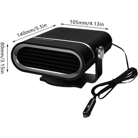 Chauffage Voiture - Dégivreur Antibuée 150 W 12 V - Ventilateur Portable pour Pare-Brise - 1 Pièce