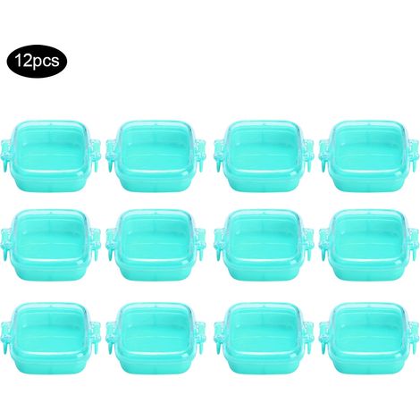 12 Pièces Boîte de Rangement Alimentaire en Plastique pour Bonbons et Biscuits avec Couvercle Bleu Lac (1/5)