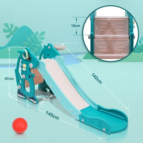 Wolketon Kinderrutsche Wurfring Rutsche Outdoor Gartenrutsche 4 in 1 Wellenrutsche Slide (1/2)