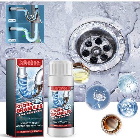 Poudre déboucheuse pour canalisations dissout les bouchons dans les égouts, les salles de bain, les toilettes et les siphons de sol - 100 g -- AUTLEAD (1/5)