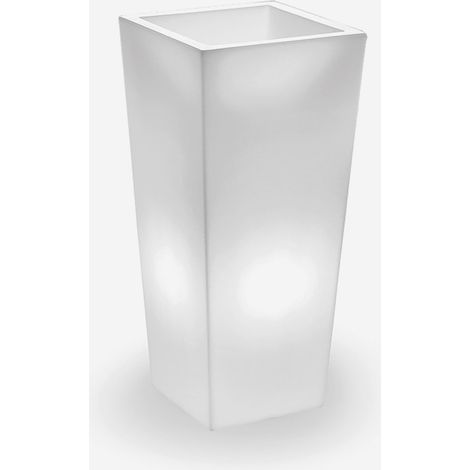 Vaso luminoso da esterno in polietilene con LED RGB Gaia quadrato 70