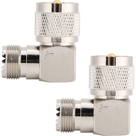 2 adaptateurs coaxiaux RF coudés UHF mâle PL259 vers femelle SO239 (1/5)