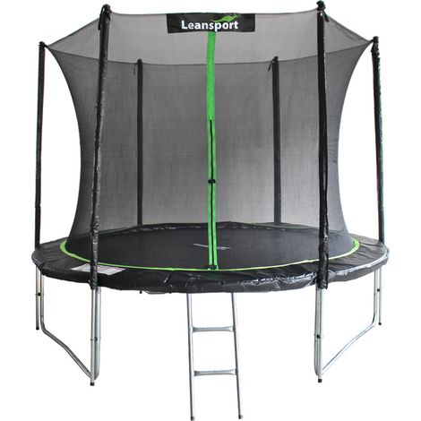 Trampoline - 244 cm - vert noir - filet de sécurité - jusqu'à 100 kg (1/5)