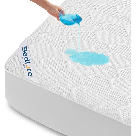 Protège Matelas Imperméable 180x200 cm, Housse de Matelas Integral 40 cm avec Élasticité Tout Autour, Couvre Matelas Respirant, Alèse Adulte (Blanc) (1/5)