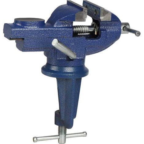 Étau rotatif à 360°, bleu étau de table en fonte de 60mm pour le travail du bois, les loisirs, le bricolage