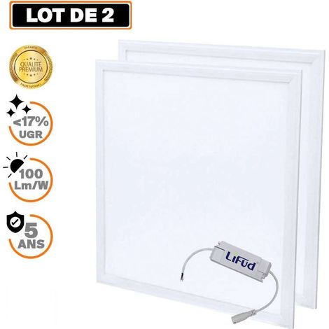 2 Dalles LED PREMIUM Ultra Slim 600x600 40W Blanc Froid 6000k (1/5)