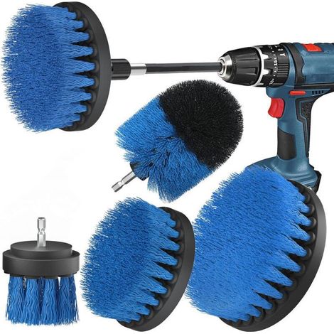 Brosse de Nettoyage pour Perceuse et Visseuse – Lot de 5 Brosses Rotatives Puissantes pour Carrelage Cuisine Sols Voiture Baignoire (1/4)