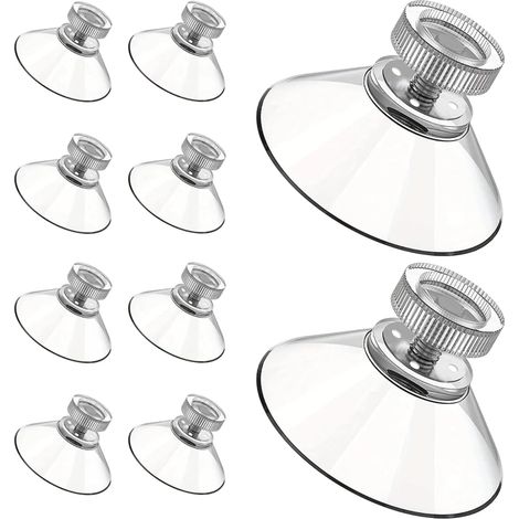 Lot de 6 ventouses transparentes - PVC robuste - Adhérence puissante - Fixation murale solide - Salle de bain et cuisine - Transparent (1/5)