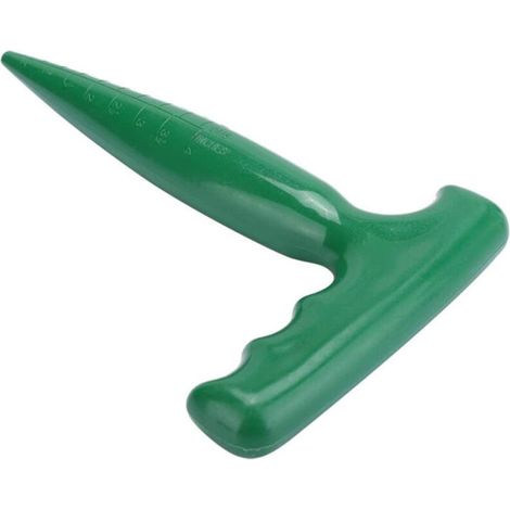 LAN BDD Set de 3 jardinières, en plastique, avec échelle, poignée en T pratique, outil de jardinage, canne de plantation, vert.