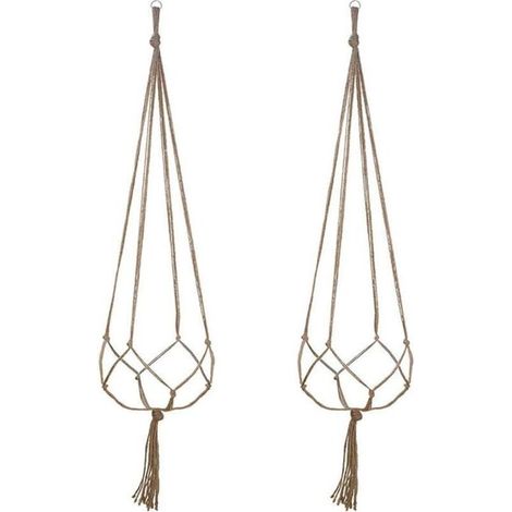 Lot de 2 Suspension Plante pour Pot de Fleurs Cache-Pots Suspension en Corde Suspension Plante Macramé Porte Décoration pour Interieur et Extérieur Suspendue Décoration Balcon Maison (90cm)