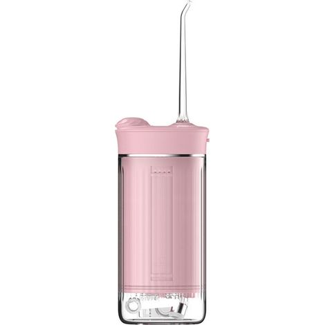 Irrigateur buccal portable X3A rose, pompe à piston IPX7, batterie 1000-1200 mAh, autonomie 50 jours+, 222g, réservoir moins de 300ml (1/5)