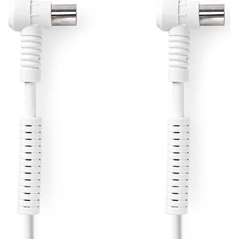 Coax cable  iec coax male  iec coax female  nickel plated  120 db  75 ohm  quad shielded  500 m  round  pvc  white  label 88302295