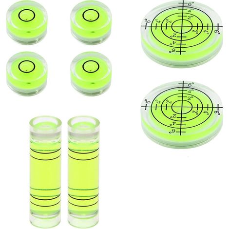 Lot de 8 Mini Niveaux à Bulle Ronds Libelles Spirit Level Bubbles pour Camping, Caméras et Objets Fixes (Petit Niveau) (1/5)