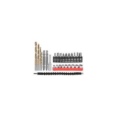 Crezuo 27-teiliges Schraubendreher-Bit-Set mit Verbindungsstück, flexiblem Schaft und Spiralbohrer aus Kohlenstoffstahl