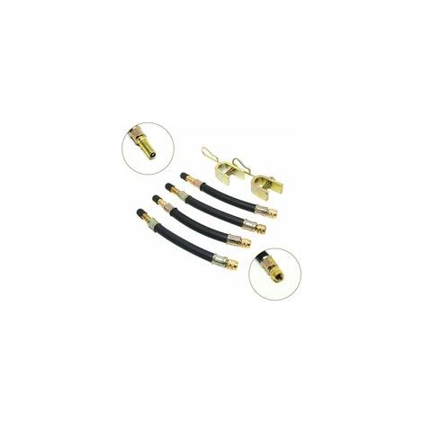 4pcs Extension Valve de Pneu et 2pcs Pinces, Longueur 15cm, Pneu Valve Rallonge, Pneu Valve de Adaptateur, Air Pneu Valve Extension, pour Pneu de Camion, Bus et Remorque