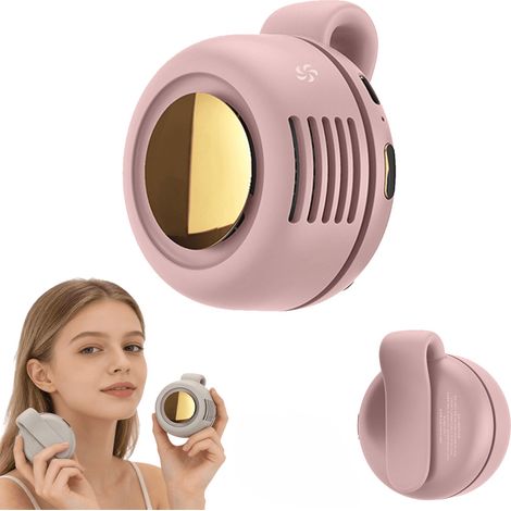Pinkfarbener, tragbarer, leiser Mini-Clip-On-USB-Ventilator ohne Rotorblätter (1/5)