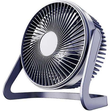 HONORNIC - Ventilateur de bureau USB, 1 ventilateur de bureau bleu, 3 vitesses, rotation à 360°, silencieux, portable, idéal pour le bureau.