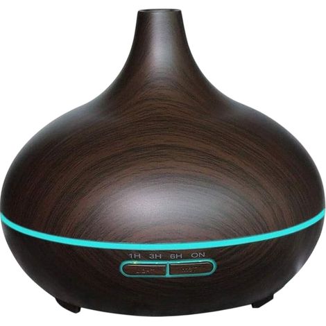 Diffuseur d'huiles essentielles à imitation bois, avec télécommande Bluetooth ultrasonique, pour la maison ou le bureau. Machine à oxygène pour l'eau. (1/5)