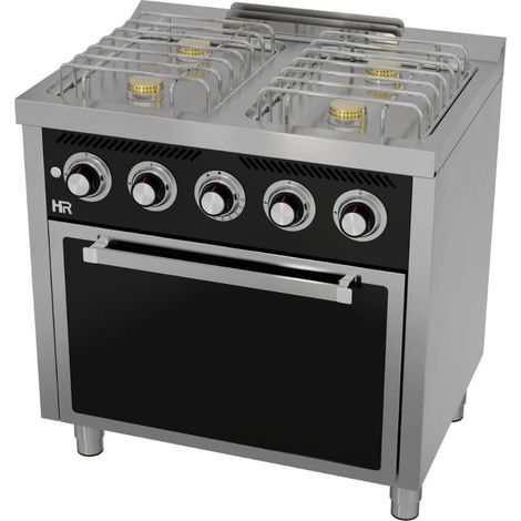 Fourneau "basic" 4 à 6 feux vifs s/600 avec four à gaz - HR Fainca
