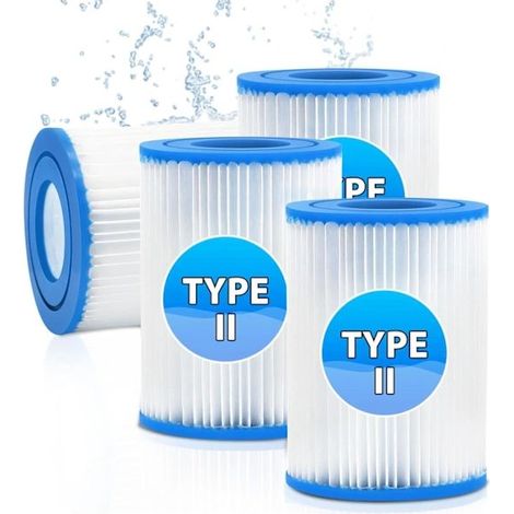 Cartouche filtrante à 4 filtres pour filtre de piscine Best-Way Type II, filtre de piscine de type 2, remplacement de filtre La Spa pour pompe de piscine Best-Way-AquaForge (1/4)