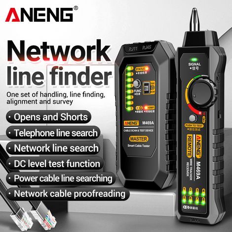 ANENG M469A Multifunctional Network Cable Detector Anti-interference Testing Instrument Locate the line break point and check (1/5)
