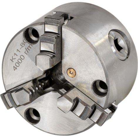 Torros – Mandrin 3 mors à serrage concentrique ø80 mm – Corps en fonte – Montage frontal pour plateau diviseur – TKL80