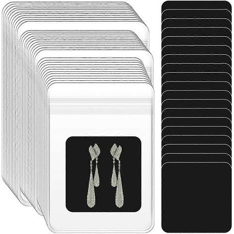Lot de 120 sachets transparents à fermeture éclair pour bijoux, avec languettes anti-ternissement en papier. (1/4)