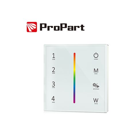 Telecomando da parete RGB/RGBW bianco 4 zone RF2.4G