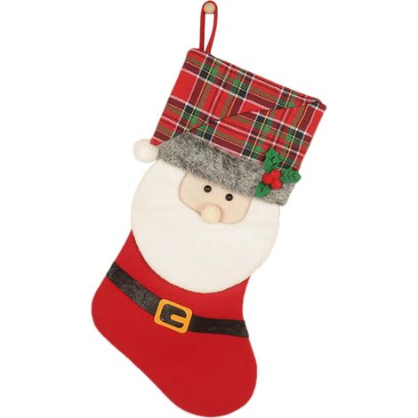 Chaussettes de Noël , festives 47 cm avec motif 3D - sacs réutilisables pour adultes , bonbons , pet (1/5)