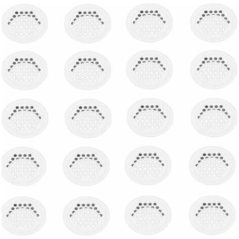 Ensemble de 20 grilles de ventilation – Grille ronde de 35 mm en acier inoxydable blanc – Pour cuisines et meubles – Diamètre extérieur : 42 mm – Hauteur : 10 mm (1/5)