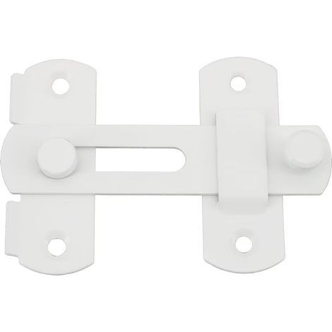 Verrou de Porte Coulissante Serrure de Porte Loquet à Bascule Boulon de Verrouillage de Boucle avec Vis pour Porte, Fenêtre, Placard et Jardin, Blanc Brillant en Acier Inoxydable, EMS9001W (1/5)