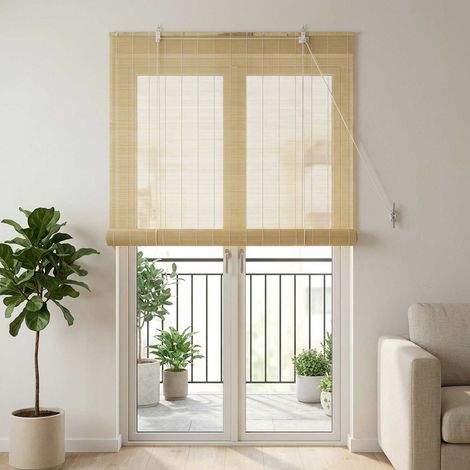 vidaXL Store enrouleur Naturel 90 x 220 cm Bambou (1/5)