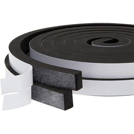 Striscia sigillante in schiuma autoadesiva (15 mm x 10 mm x 4 m), per l'isolamento acustico e termico di finestre e porte