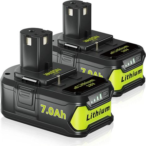 PDstation 2Pack Pour Ryobi 18V Batterie 7.0Ah Lithium ONE Plus P108 P107 P105 P104 P103 P102 RB18L50 RB18L40 Remplacement pour Ryobi 18V Outils sans fil