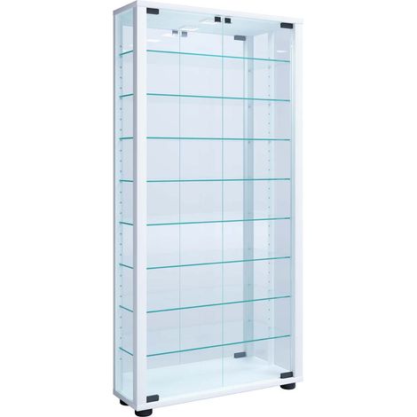 VitrosaMaxi citrine accroché au mur avec miroir 2 portes en verre Incl. lumières LED blanc.