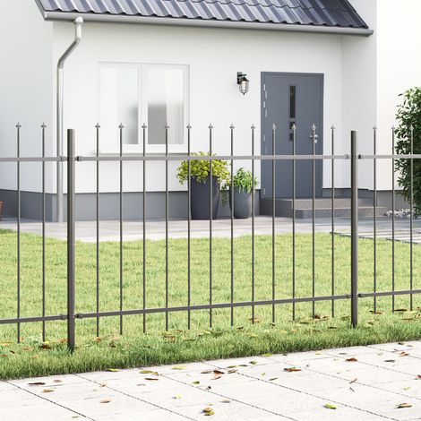 vidaXL Clôture de jardin WOERDEN 4 pc 6,8 x 1,2 m Gris