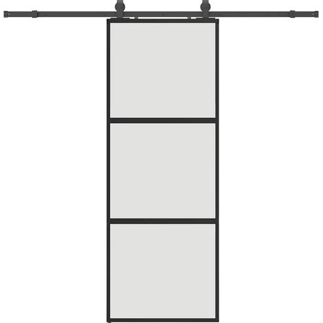 Maison Exclusive - Schiebetür mit Beschlag Schwarz 76x205 cm Hart