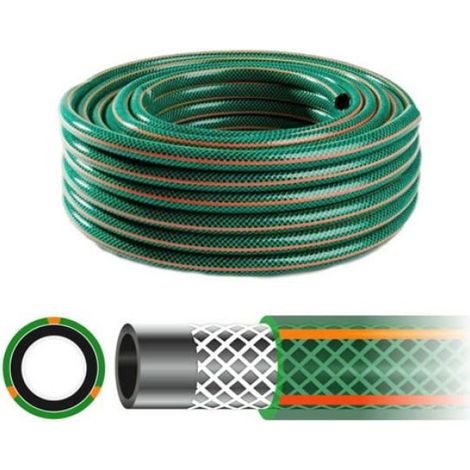 Tuyau D Arrosage 3/4 Pouces 25 M - Résistant Aux UV Et Algues - Pression Max 24 Bar - Température -10 À +60 °C - PVC Flexible 4 Plis - Polyester Tressé - 1 Pièce