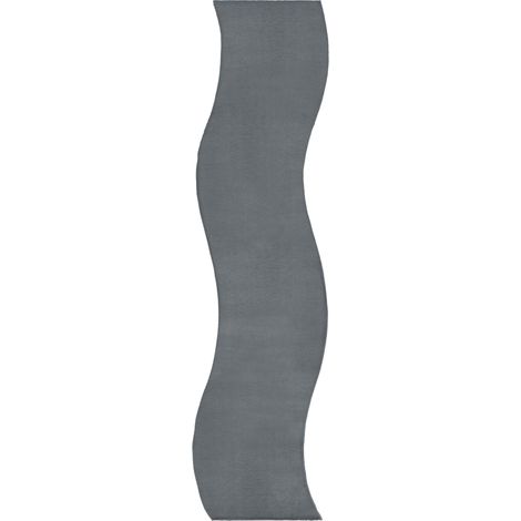 Tapis Moderne en Fausse Fourrure 80 x 300 cm à Poils Longs Accessoire Bureau Couloir Gris Foncé Tangra (1/5)