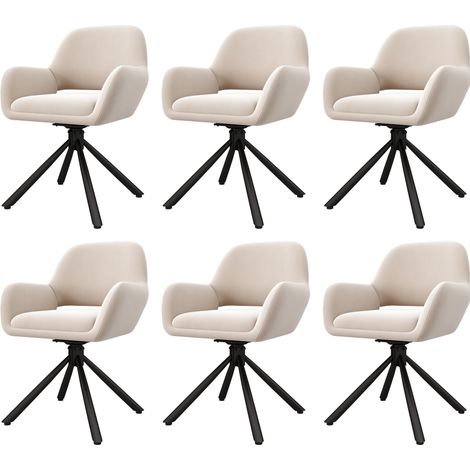 Set sala da pranzo con tavolo allungabile bianco e 6 sedie in velluto (1/5)
