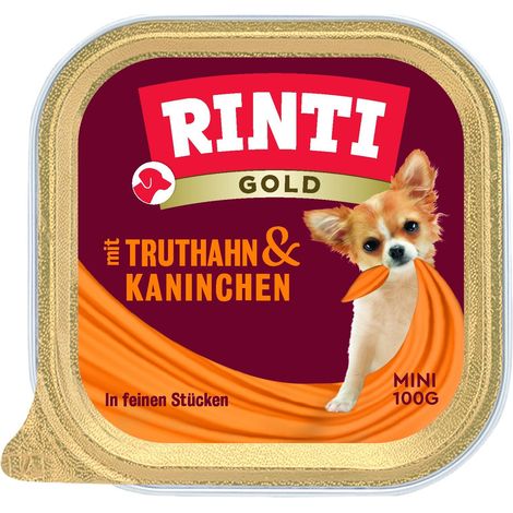Rinti  Gold Mini  Bandeja 100g - Pavo con conejo 100g