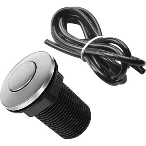 Bouton pneumatique, 32mm, inox, noir (1/5)