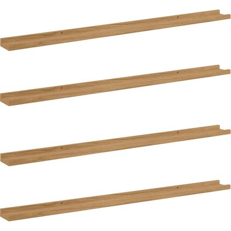 vidaXL Wall Shelf 4 pcs Brown 115 x 9 x 3 cm Engineered Wood