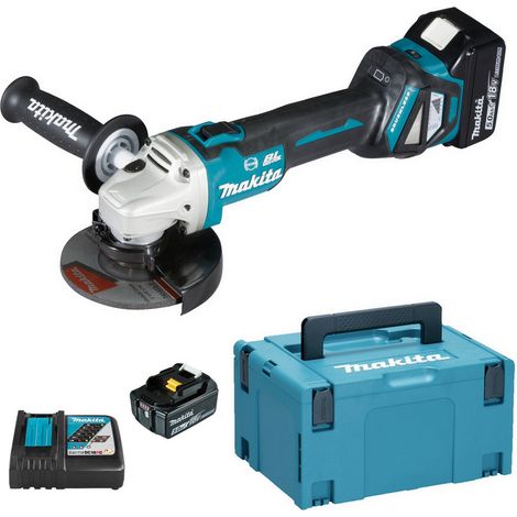 Winkelschleifer 18V LXT Ø125mm (2x5,0 Ah) in MAKPAC - MAKITA DGA513RTJ