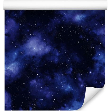 Carta da parati acquerello galassia blu navy, dettagli nitidi 50x1000 cm (1/5)