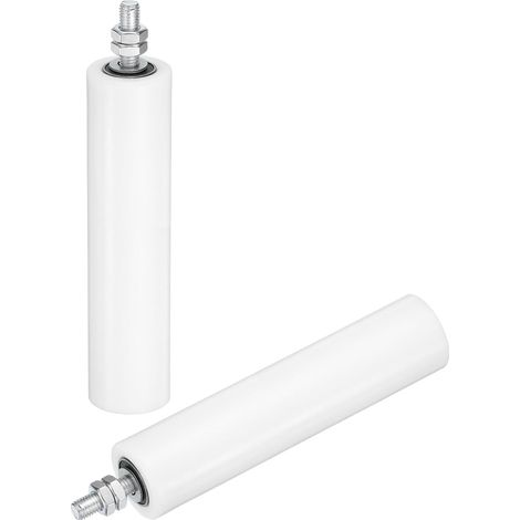 2pcs Galet Guide pour Portail Coulissant 50x200mm, M12 Roulette Nylon Guide au Sol pour Porte Grange Coulissante, Roue Universel avec Roulement à Billes Scellé pour Portail, Blanc (1/5)